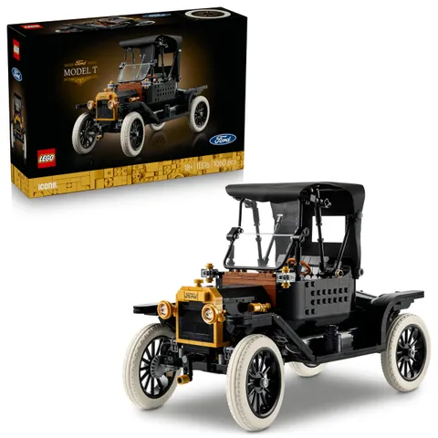 LEGO Icons Ford Model T - Modello di Auto Retrò per Adulti - Set da Collezione con Tetto