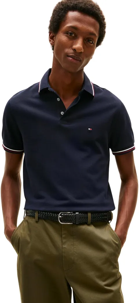Tommy Hilfiger Polo Uomo con Punta Slim Fit MW0MW37346 S/S, Blu, XL, Blu (Cielo del