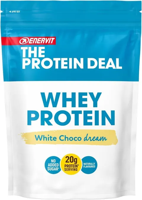 Enervit The Protein Deal Whey Protein White Choco Dream, 20g Proteine per Porzione, Senza