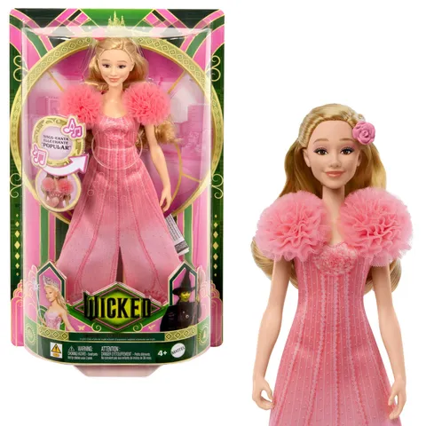 Mattel Universal Wicked - Glinda Cantante, bambola snodata con look ispirato al film