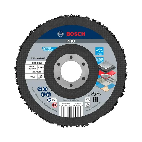 Bosch 1x Disco per pulitura PRO N377 piccole, foro 22,23 mm (per Lamiere di acciaio