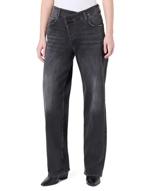 Replay Jeans da Donna Zelmaa Tapered Fit, Black Delavè 099 (Nero), 24W/30L