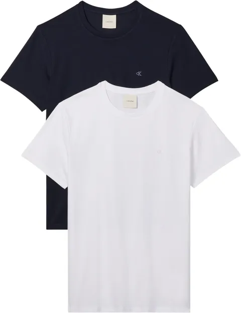 Calvin Klein Uomo T-Shirt Maniche Corte Confezione da 2 Stretch Cotton Slim con Scollo