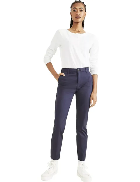 Dockers Weekend Chino Skinny Fit, Extratall, Pantaloni Casual Donna, Navy Blazer, 27W