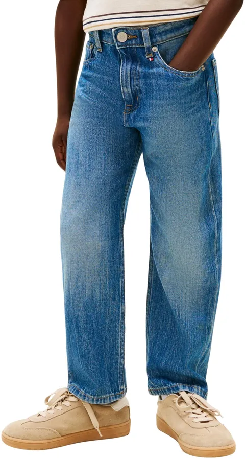 Tommy Hilfiger Jeans da Ragazzo con vestibilità Comoda e Lavata, Taglia M, KB0KB10341