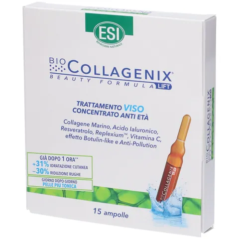 ESI, Biocollagenix Trattamento Viso Antirughe Concentrato, a Base di Collagene Marino e