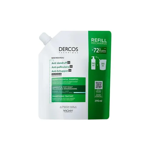 Vichy Dercos, Shampoo Anti-Forfora DS, Per Capelli da Normali a Grassi, Azione