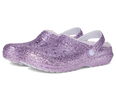 Crocs Classic Lined Chunky Glitter Clog T, Zoccoli Unisex - Bambini e Ragazzi, Luna
