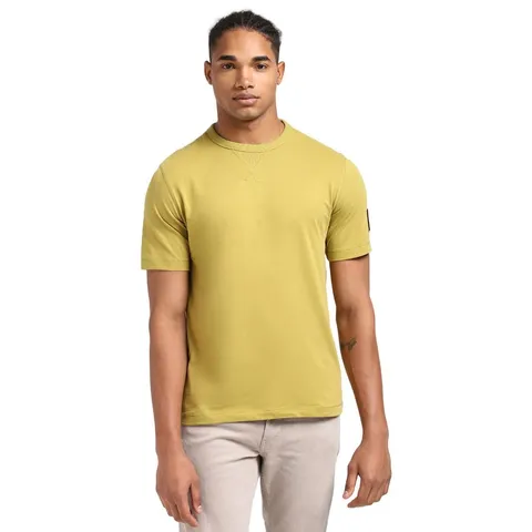 Calvin Klein Uomo T-Shirt Maniche Corte Regular Tee con Etichetta con Logo, Verde