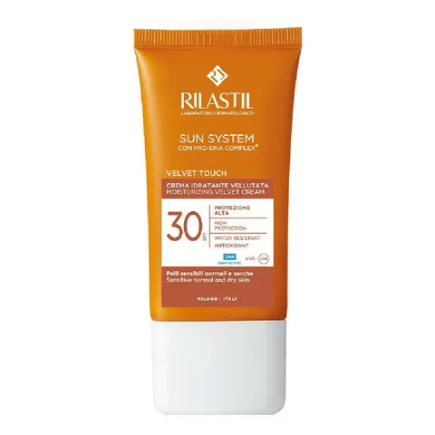 Rilastil Sun System Velvet Touch, Crema Idaratante Vellutata per Pelli Normali e Secche