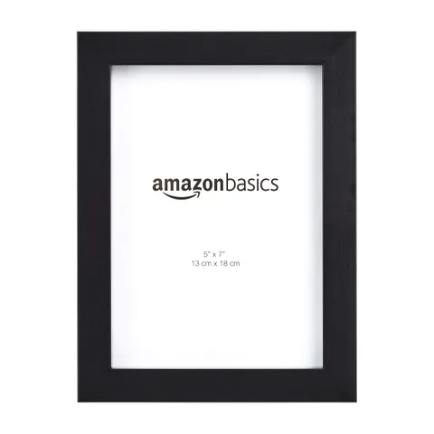 Amazon Basics Rettangolare Cornice per foto - 13 x 18 cm, Nero, Confezione da 2