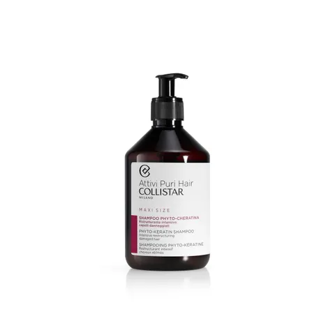 Collistar Attivi Puri Hair Shampoo Phyto Cheratina, Ristrutturante Intensivo, Nutriente