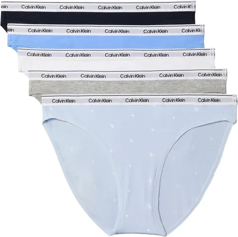Calvin Klein Donna Slip Taglio Bikini Confezione da 5 Low Rise Intimo, Multicolore
