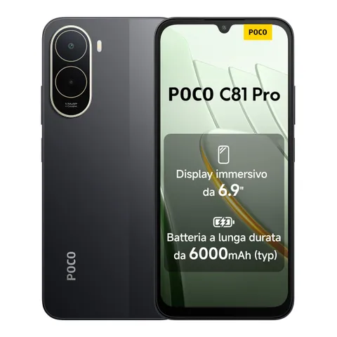 POCO C81 Pro Smartphone 4+256GB, Batteria da 6000mAh(typ) Display immersivo 6,9" con