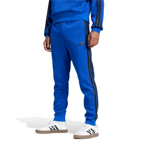 adidas Uomo Essential Three Stripes Fleece Pants, Team Royal Blue/Black, M