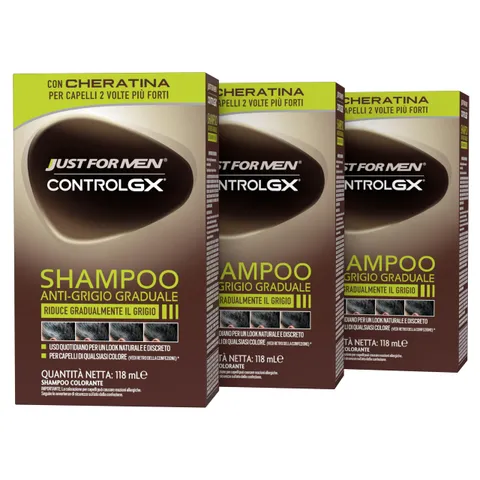 Just For Men Control GX Shampoo Anti-Grigio Graduale Uomo, Riduce Gradualmente il Grigio