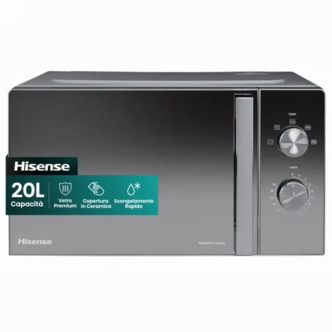 Hisense Microonde H20MOMCP1H, cavità 20L, apertura porta a sinistra, tasti, manopole, no