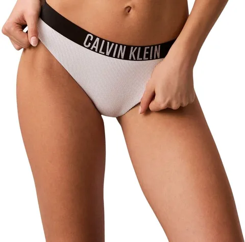 Calvin Klein Donna Slip Bikini a Costine, Bianco (Classic White), L