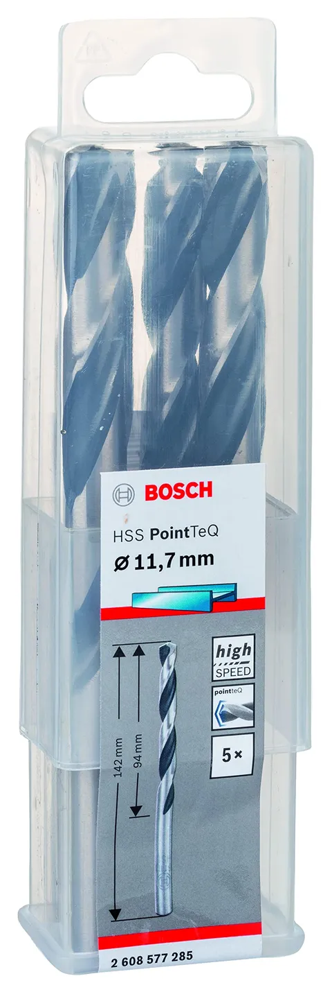 Bosch Accessories 2608577285 HSS PointTeQ (11,7 x 94 x 142 mm) - Set da 5 Pezzi di Punte