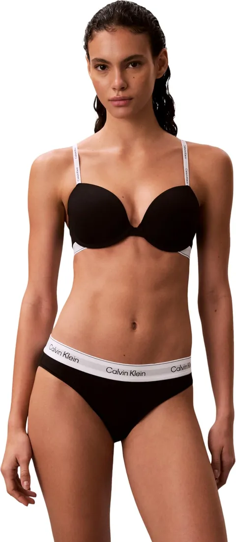 Calvin Klein Donna Reggiseno a Mezza Coppa Lightly Lined con Fascia con Logo, Nero (Black), 32B
