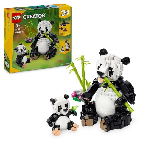 LEGO Creator 3 in 1 Animali Selvatici: Famiglia di Panda Giocattolo - Si Trasforma in