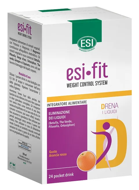 ESI Fit Drena, Integratore Alimentare con Pilosella, Tè Verde, Potassio e Magnesio