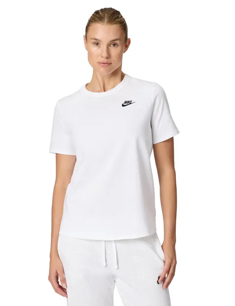 Nike SW Club T-Shirt, Bianco, S Donna