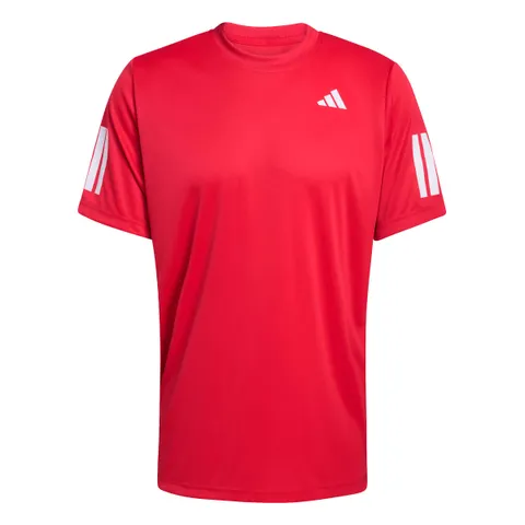 adidas Homme Club Tennis Climacool 3-Stripes T-Shirt, Pure Ruby, XS
