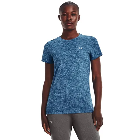 Under Armour Maglietta UA Tech™ Twist da Donna, (427) Varsity Blu/bufera di Neve/Argento Metallizzato, XS