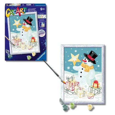 Ravensburger CreArt: Pupazzo neve - Dipingere con i Numeri per Bambini 9+ Anni, Kit