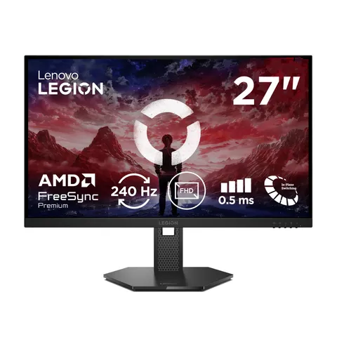 Lenovo Legion 27-15 | 27" Monitor Gaming IPS Full HD | 240Hz | 0.5 ms | DP 1.4, 2x HDMI 2.1 | AMD FreeSync Premium | Regolabile | VESA 100x100
