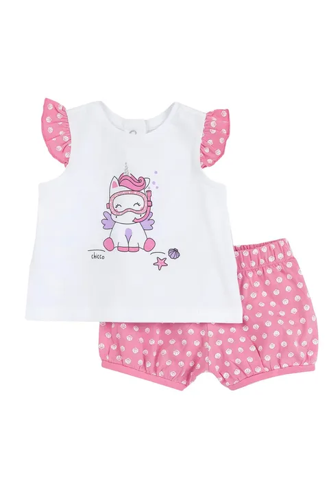 Chicco Completo Bambina T-shirt e Pantaloncini 0-24