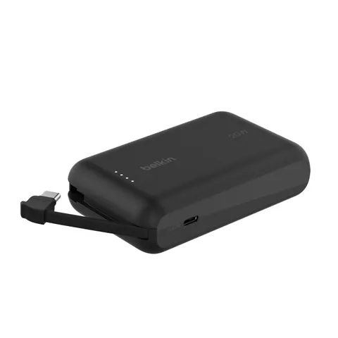 Belkin BoostCharge power bank 10 000 mAh con cavo integrato 20 W PD, caricatore