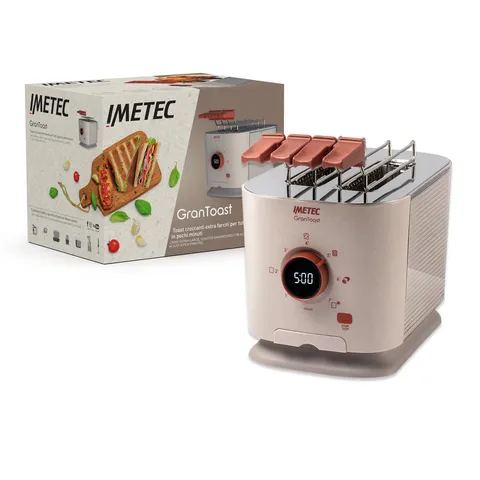 Imetec GranToast - Tostapane 2 fette XL con pinze