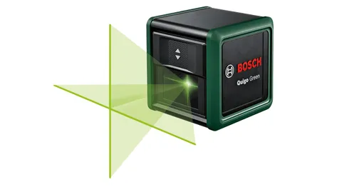 Bosch livella laser a croce Quigo Green con morsetto snodabile MM 2 (laser verde per una