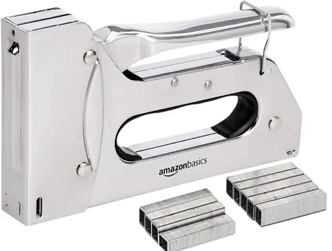 Amazon Basics Graffettatrice robusta, sparapunti con 1000 graffette, per tappezzeria
