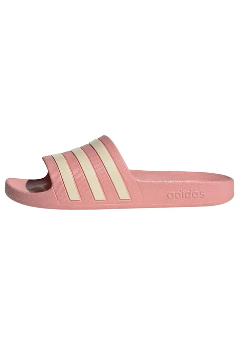 adidas Donna Adilette Aqua Slides Slipper, Mauve / Wonder White / Mauve, 40.5 EU