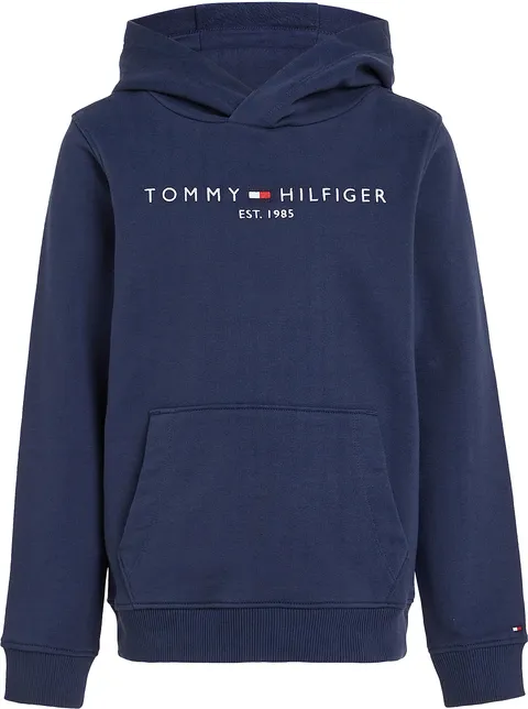 Tommy Hilfiger Bambini Unisex Felpa Essential Hoodie con Cappuccio, Blu (Twilight Navy), 5 Anni