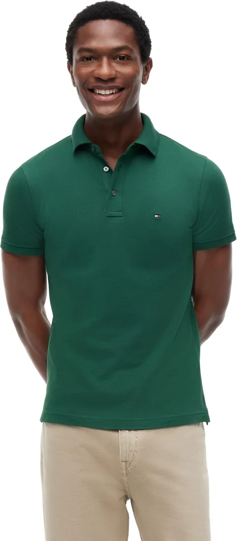 Tommy Hilfiger 1985 Slim Polo Mw0mw17771 S/S, Green (Street Green), XS Uomo