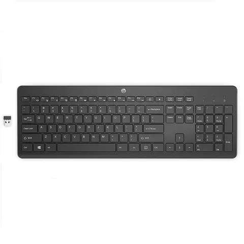 HP 230 Tastiera Wireless, Connessione con Dongle USB-A a 2,4 GHz, Multi-dispositivo, Qwerty, Layout Italiano, Autonomia fino a 16 mesi, Compatibile con Windows 10, 11 e macOS, Nera
