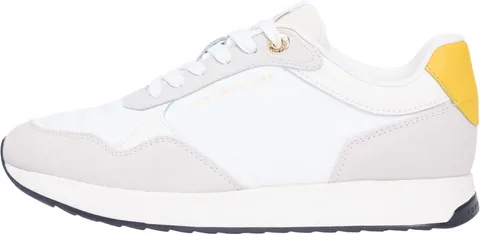 Tommy Hilfiger Runner da Donna Mix Material FW0FW08950 Low Top, Bianco (Coastal