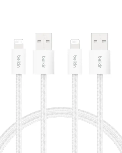 Belkin Confezione da 2 cavi intrecciati USB-A con connettore Lightning da 1,5 m, cavo