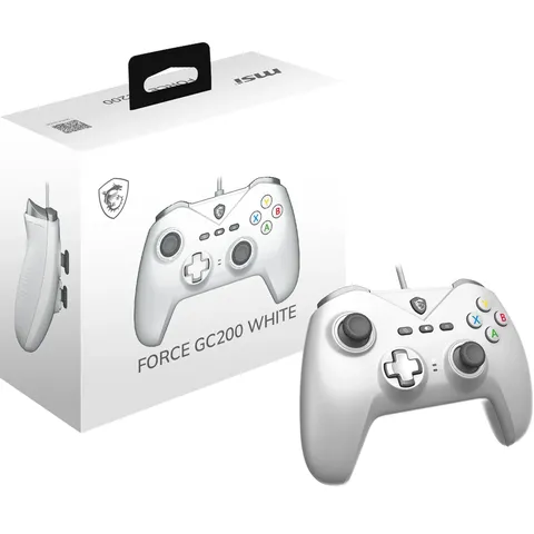 msi Force GC200 White - Controller Gamepad per PC cablato, trigger effetto hall