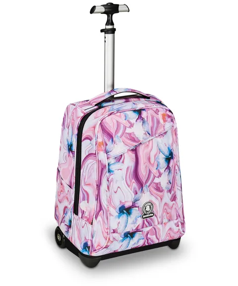 Invicta Trolley Scuola Benin Fantasy, Rosa e Viola, 2 in 1, Con Spallacci Uso Zaino