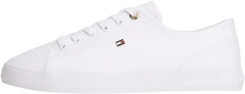 Tommy Hilfiger Sneaker da Donna TH Foxing Canvas FW0FW09170 Bassa, Bianco (Bianco), 37