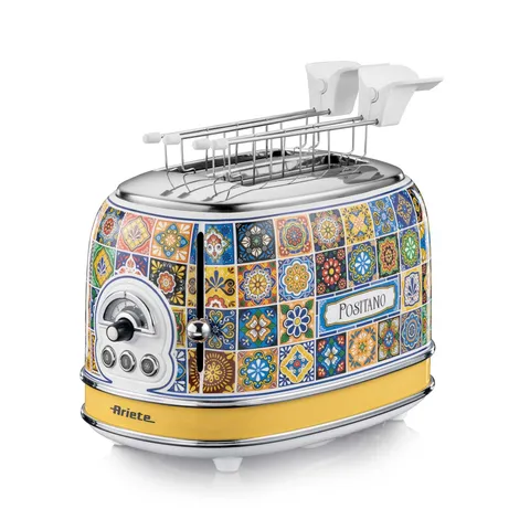 Ariete 155 Tostapane Positano, 810W, 2 fette, 6 livelli di doratura, Vassoio raccogli