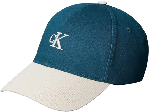 Calvin Klein Uomo Cappellino Colorblock Baseball con Visiera Arrotondata, Blu (Atlantic