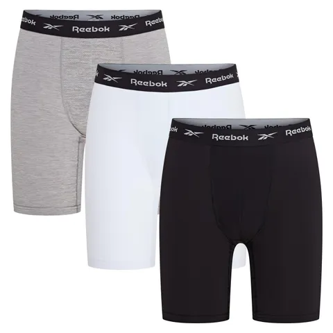 Reebok Mens Sports Trunk Hogan 3PK Black/White/Grey Marl,XL