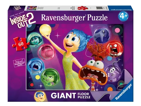 Ravensburger - Puzzle 4 Anni, Giant Floor Puzzle 60 Pezzi, Inside Out 2 - Puzzle Bambini