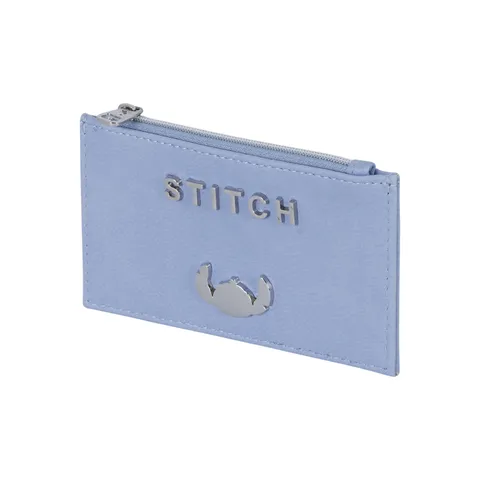 Disney Lilo e Stitch Steel-Portacarte Slim, Blu, 14 x 8 cm